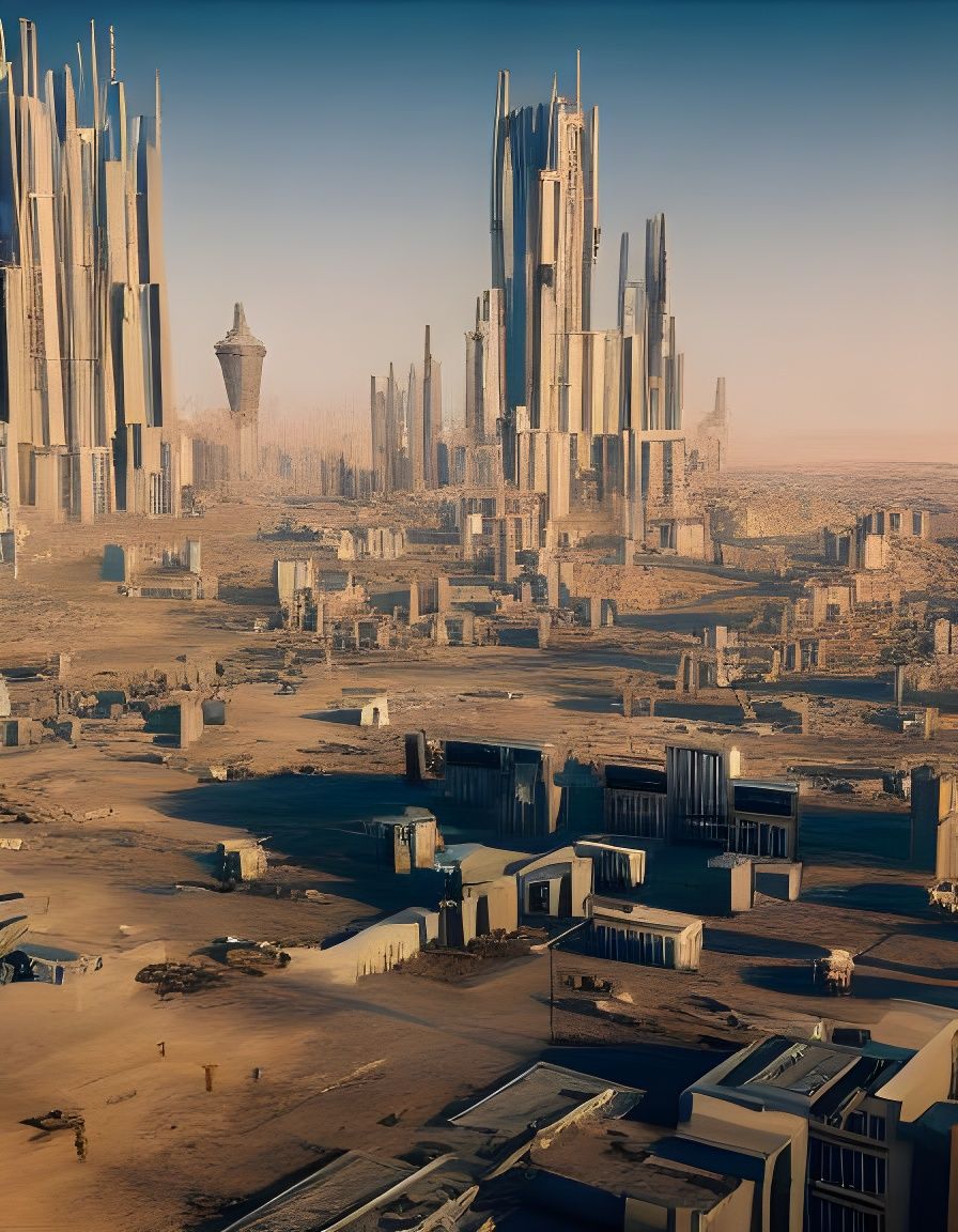 Lea Seydoux in Cyberpunk Desert City, CGI