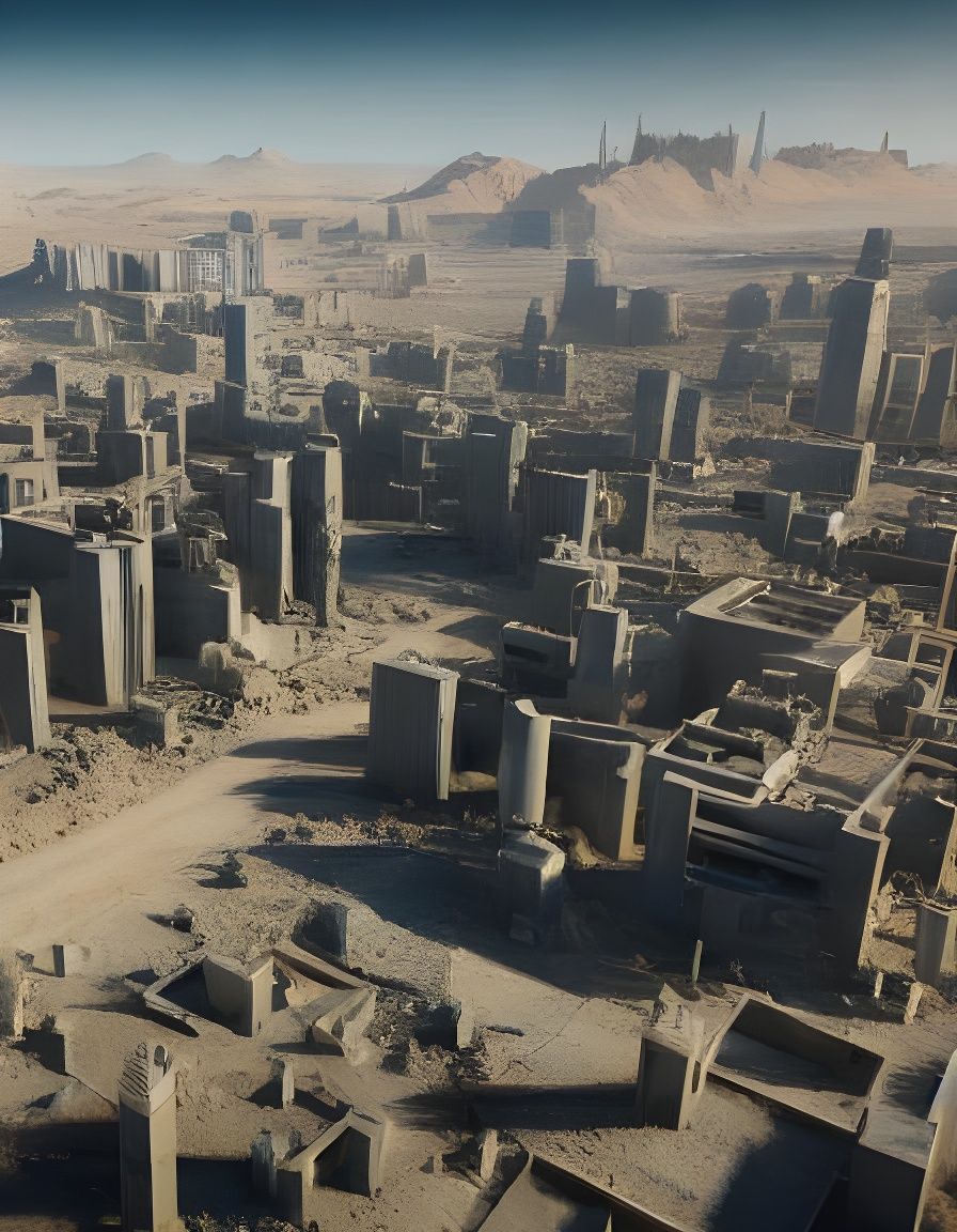 Lea Seydoux in Cyberpunk Desert City, CGI Rendering