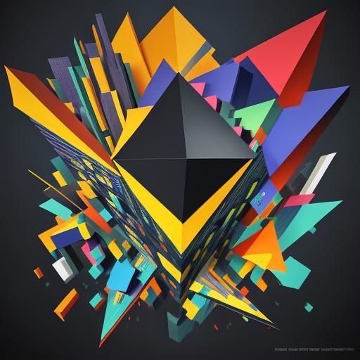 Cubist Shattered Reality in Geometric Fauvism Style