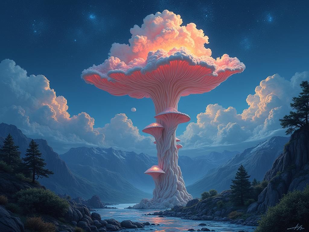 Surreal Morphosis of a Bioluminescent Town