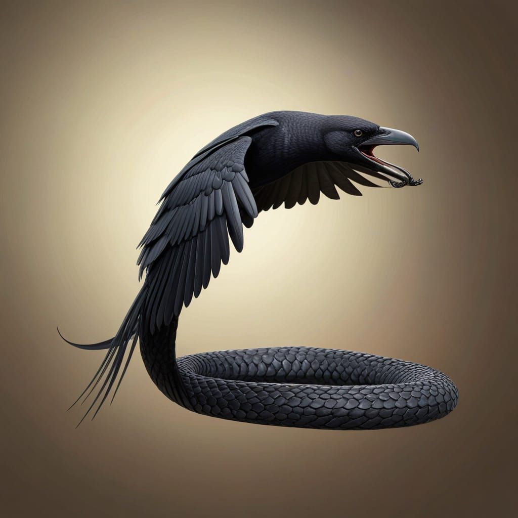 Crowbra: A Hybrid Crow and Cobra Creature
