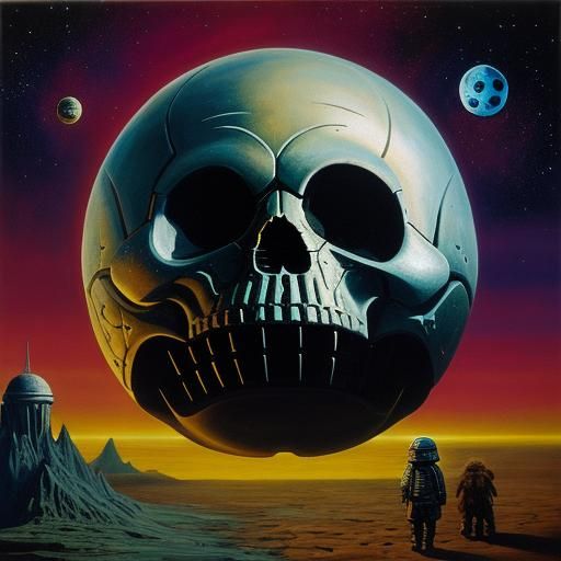 The Death Star skull in space