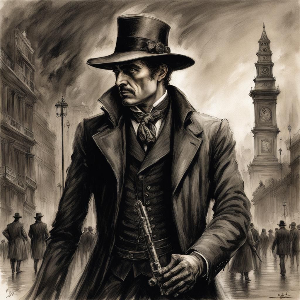 Buenos Aires Detective Portrait in Dark Romantic Style