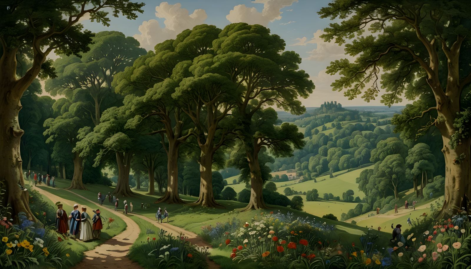 Surrey Summer Panorama in Renaissance Style