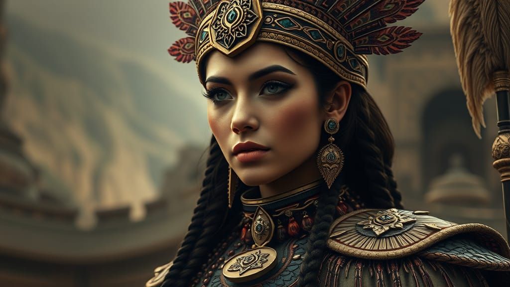 Stunning Female Chief Portrait in Hyperrealistic Digital Art