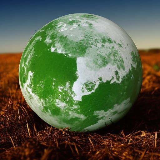 Burning Earth and Green Earth Hyperrealistic Art
