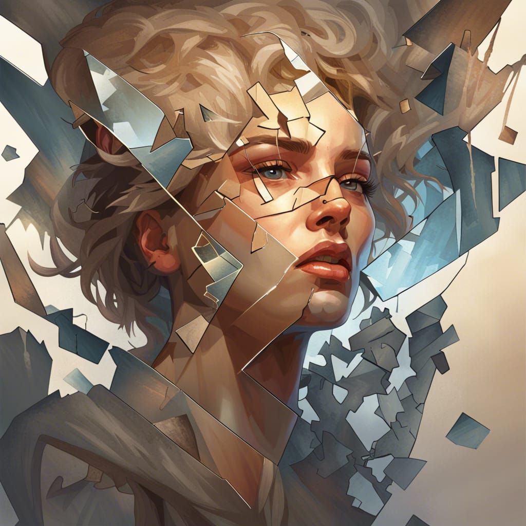 Shattered Psyche in Vibrant Triadic Colors