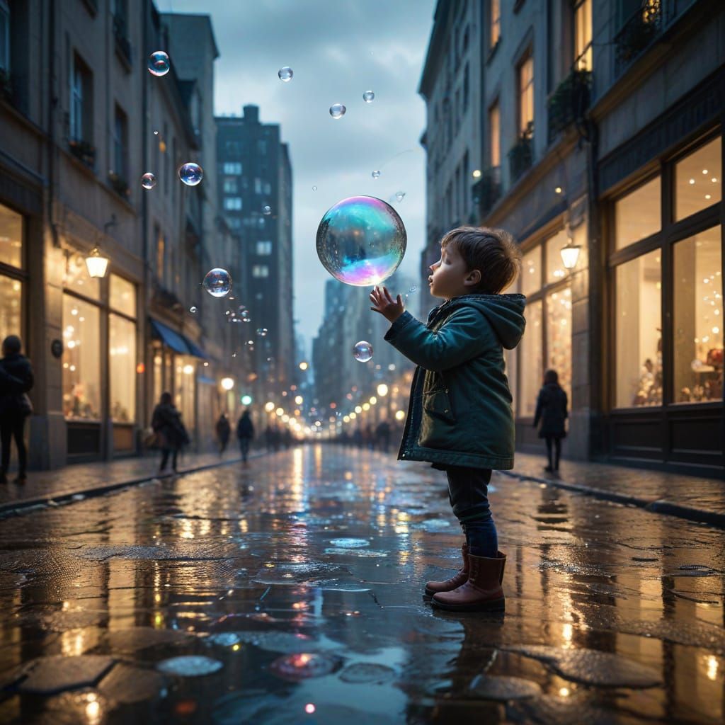 A Child's Whimsical Cityscape