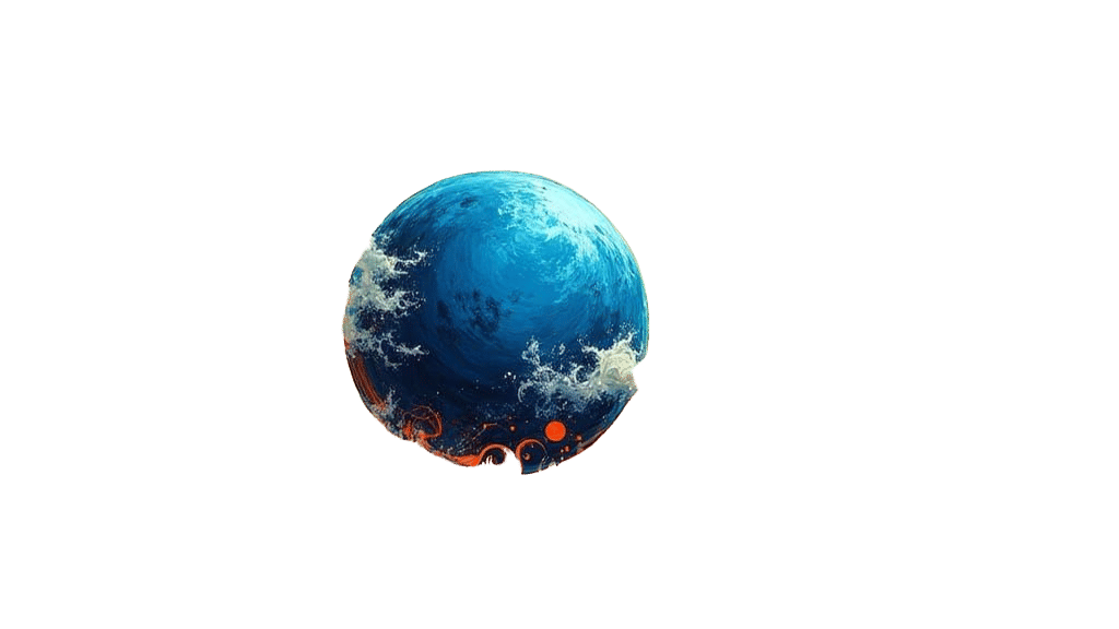 Earth Globe Rocketing Through Space: Abstract Digital Art