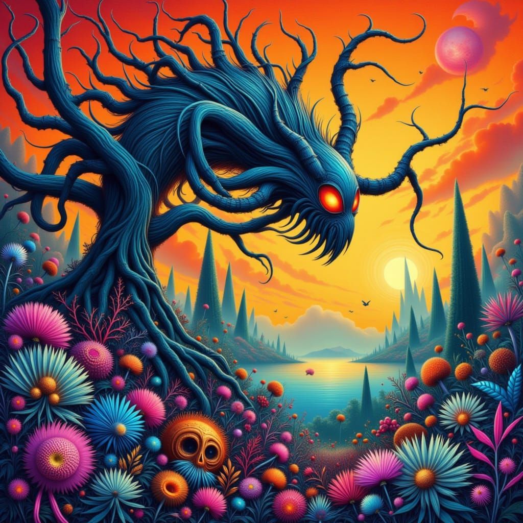 Rust never sleeps, Cryptid Zentangle Phantom,  haunting rhom...