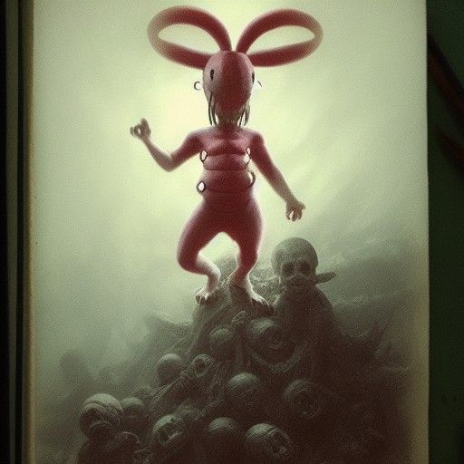Horror Mr. Mime Pokemon in Doré Style