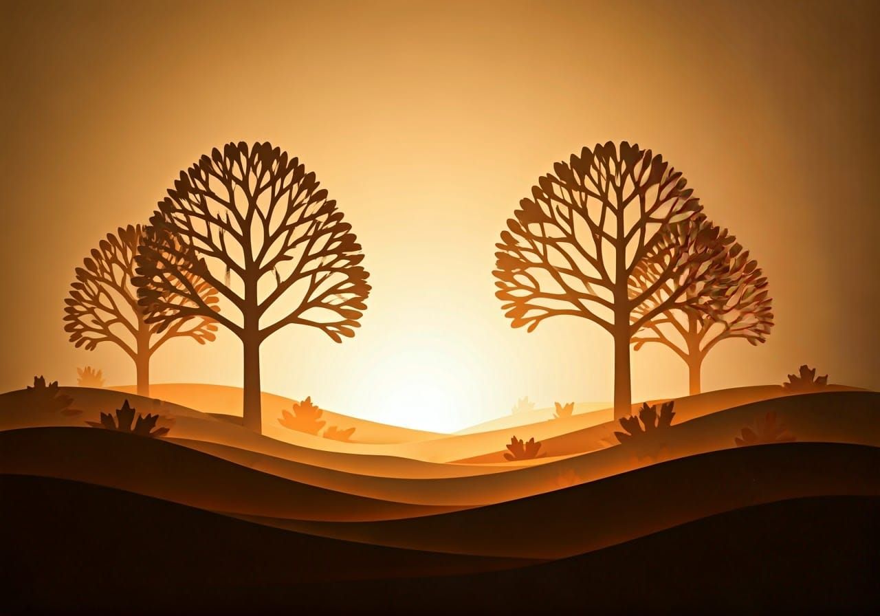 Intricate Paper Art of Autumn Landscape