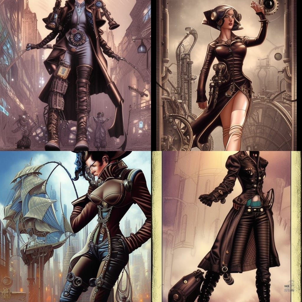 Futuristic Steampunk Fashion in Comic Book Art
