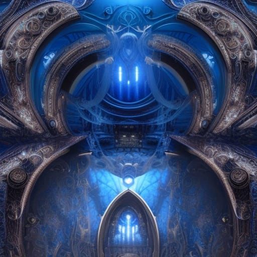 Dramatic Blue Rose Digital Matte Painting