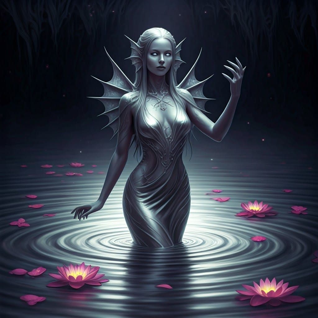 Mystical Naiad in Liquid Silver