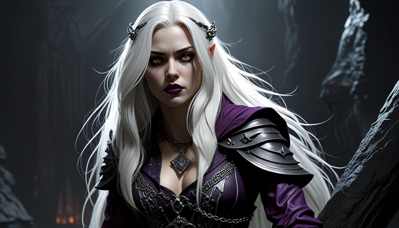 Dark Fantasy Goddess with Chained Fury