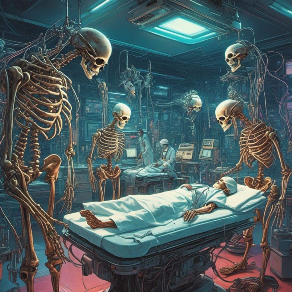Skeletons Perform Surgery in Steampunk Style
