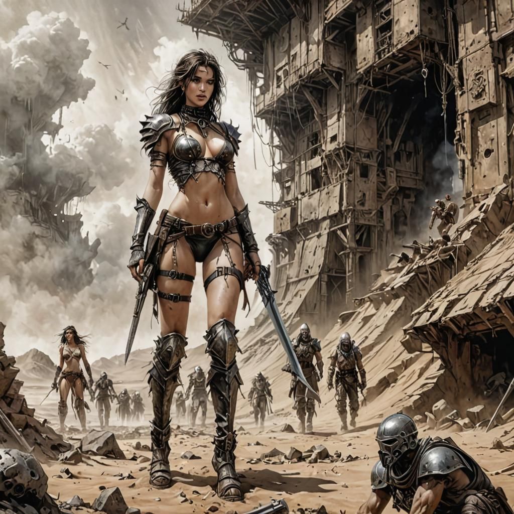 Wasteland Scavengers in a Luis Royo Illustration