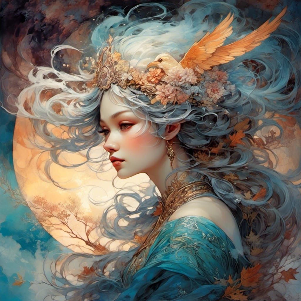 Winter Goddess in a Magical Fantasy Painting
