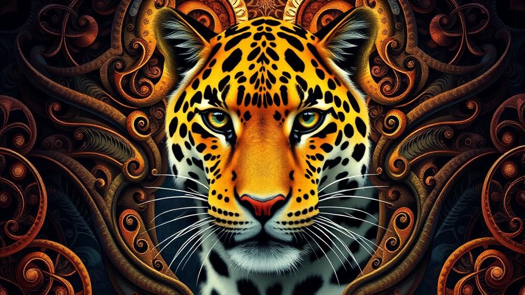 Surreal Fantasy Portrait with Fractal and Textured Elements