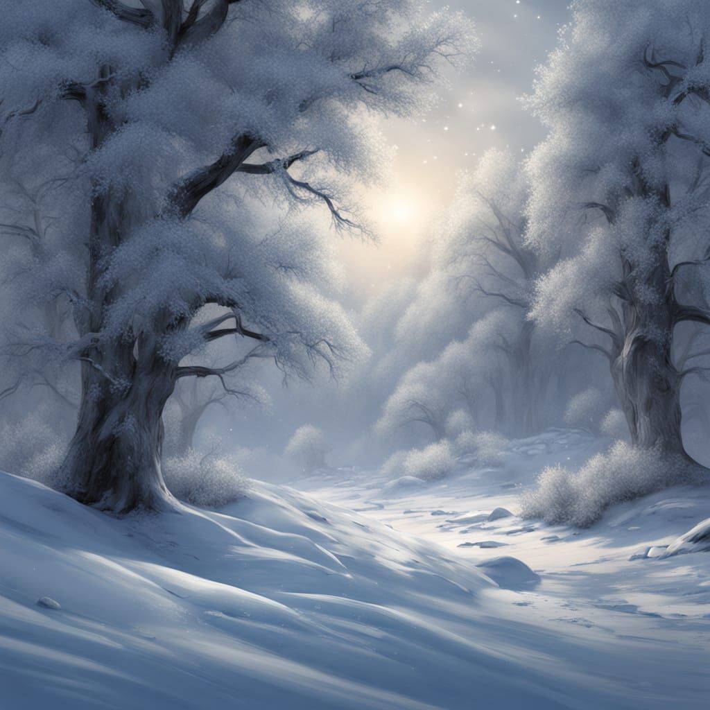 Serene Winter Landscape Concept Art