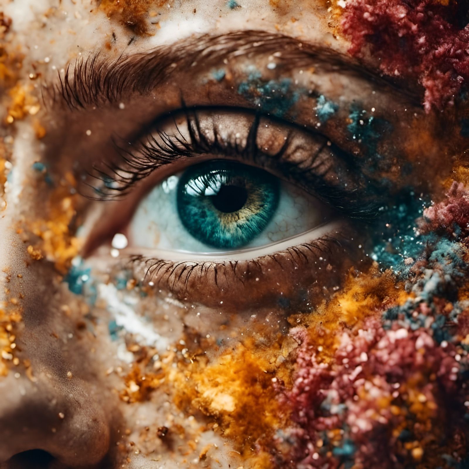 Intimate Close-Up Portrait of a Woman's Face