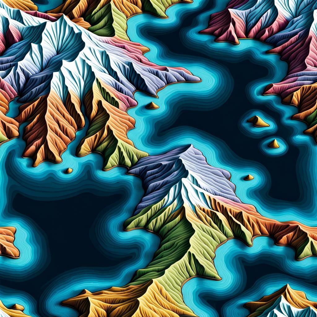 Detailed Topographical Map of Snowy Northern Lands