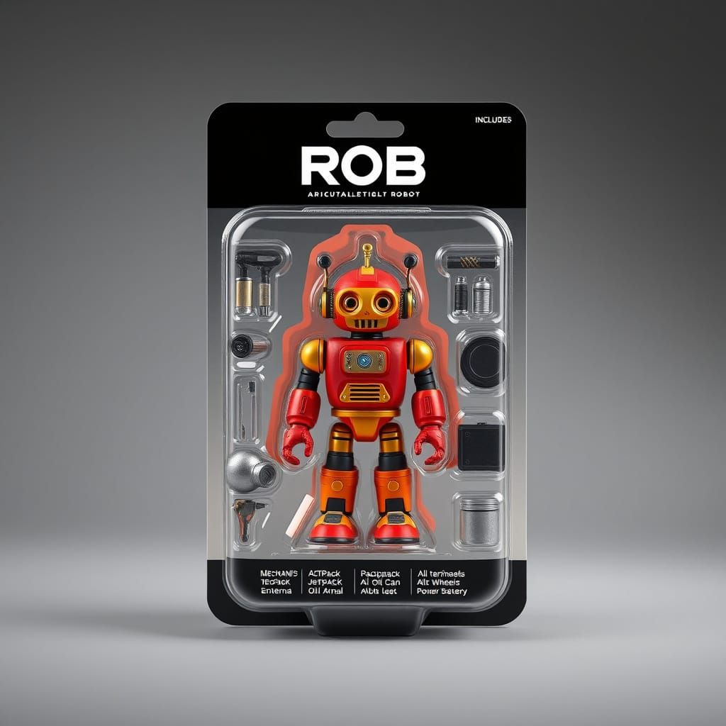 Modern Collectible Robot Figure in Vintage Chibi Style