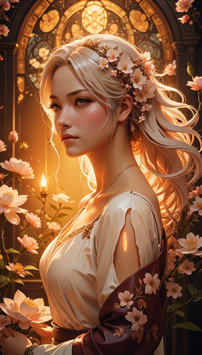 Sakura Haruno Illustration Inspired by Alphonse Mucha