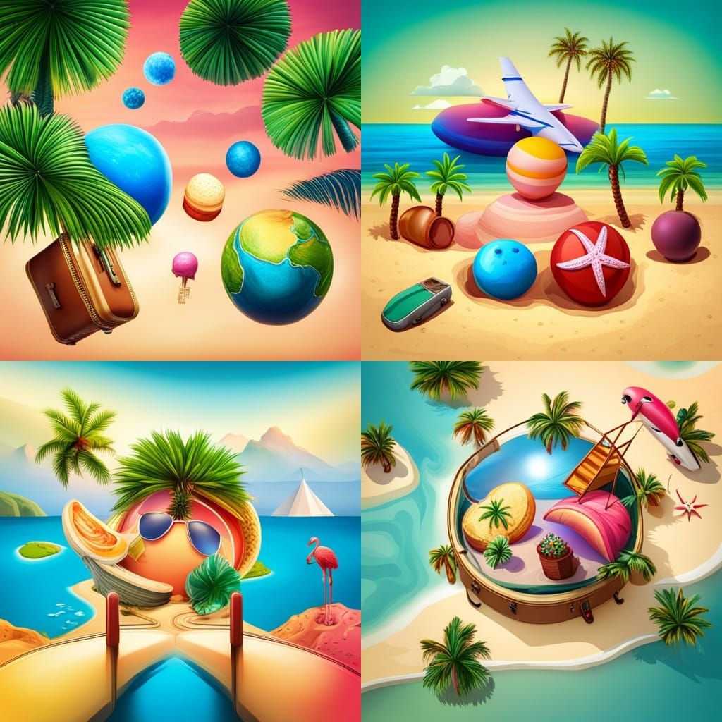 3D Rendered Summer Icon Set: Fun in the Sun