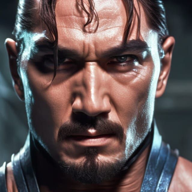 Sub-Zero Ninja Portrait in 80s Film Style