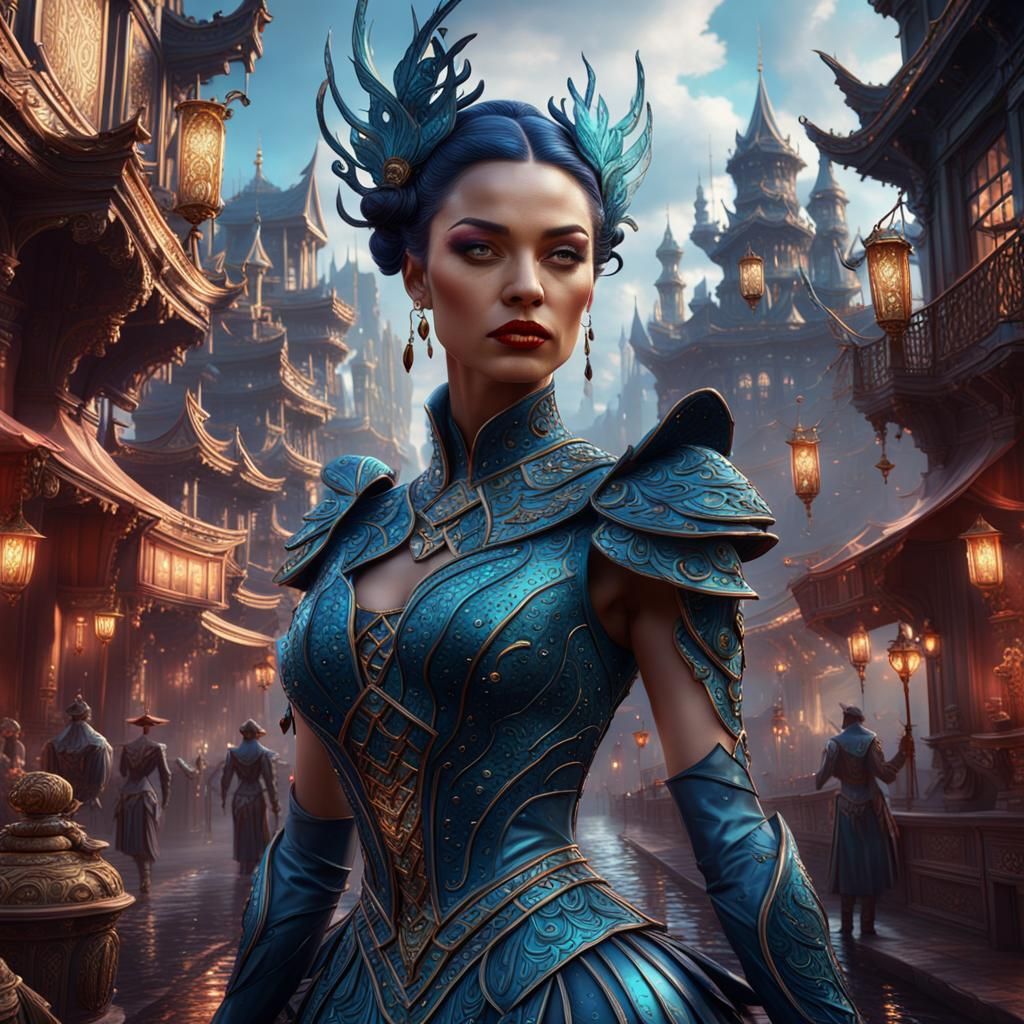 Fantastical Show Girl in Detailed Matte Painting