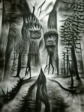 Dark Forest Monster in Gothic Style