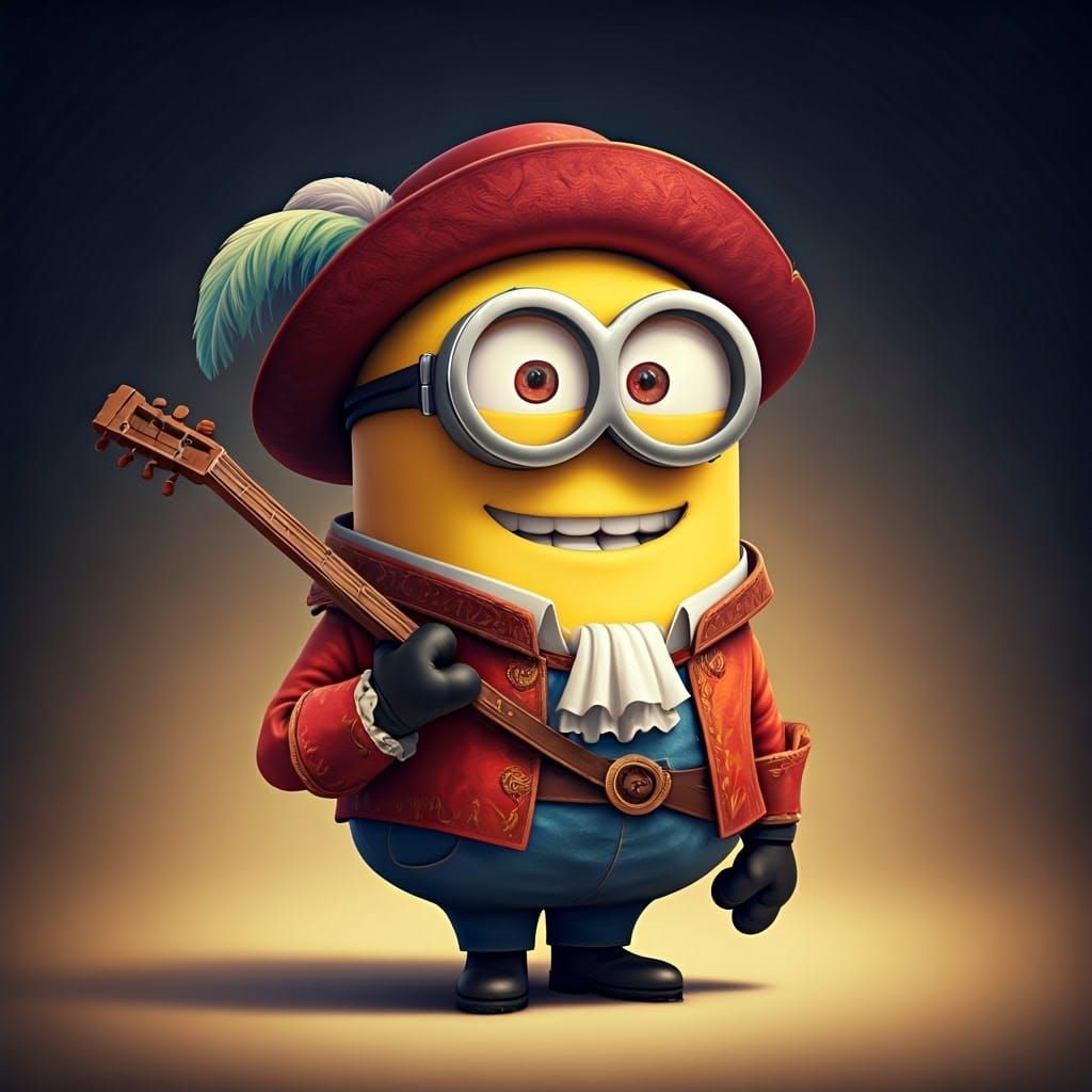 Dave the Minion as Ornate Bard in 3D Style