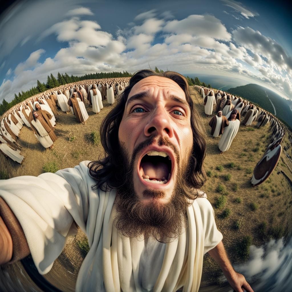 Epic Selfie of Jesus with Fisheye Lens