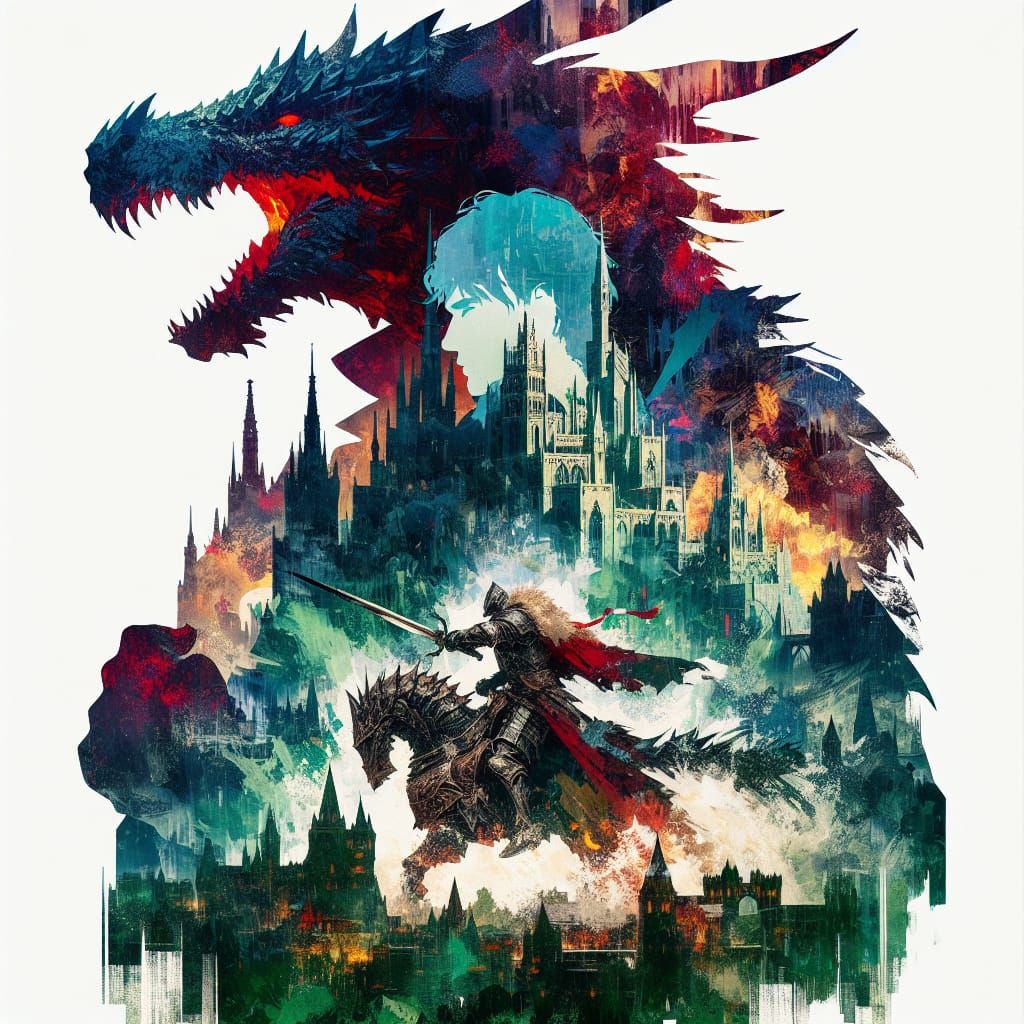 Knight Battles Dragon: Double Exposure Manhwa Art