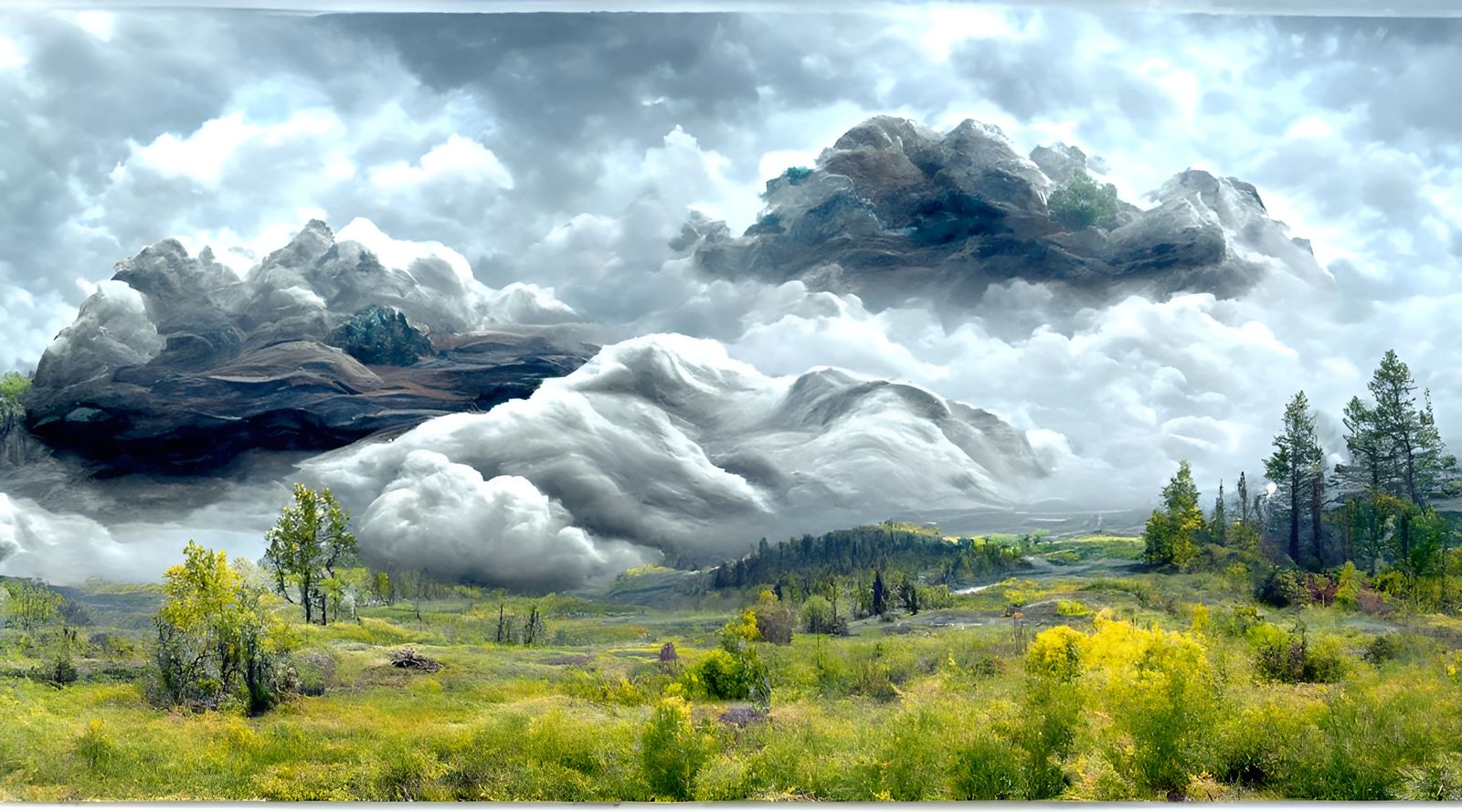 Cloudy Landscape Vista Photography in Natural Style