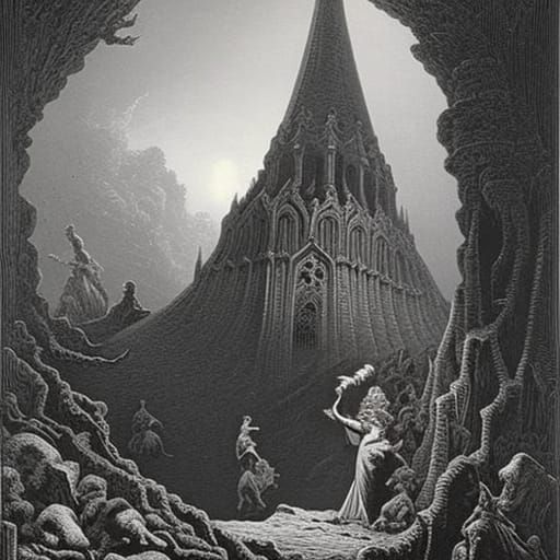 Horrific Dark Image in Doré Style