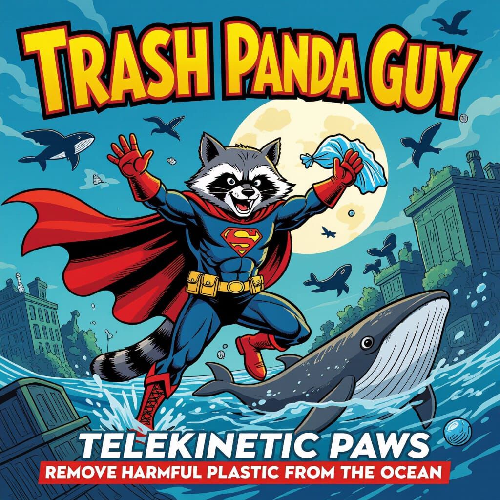 Trash Panda Guy Comic Book Cover: Telekinetic Paws