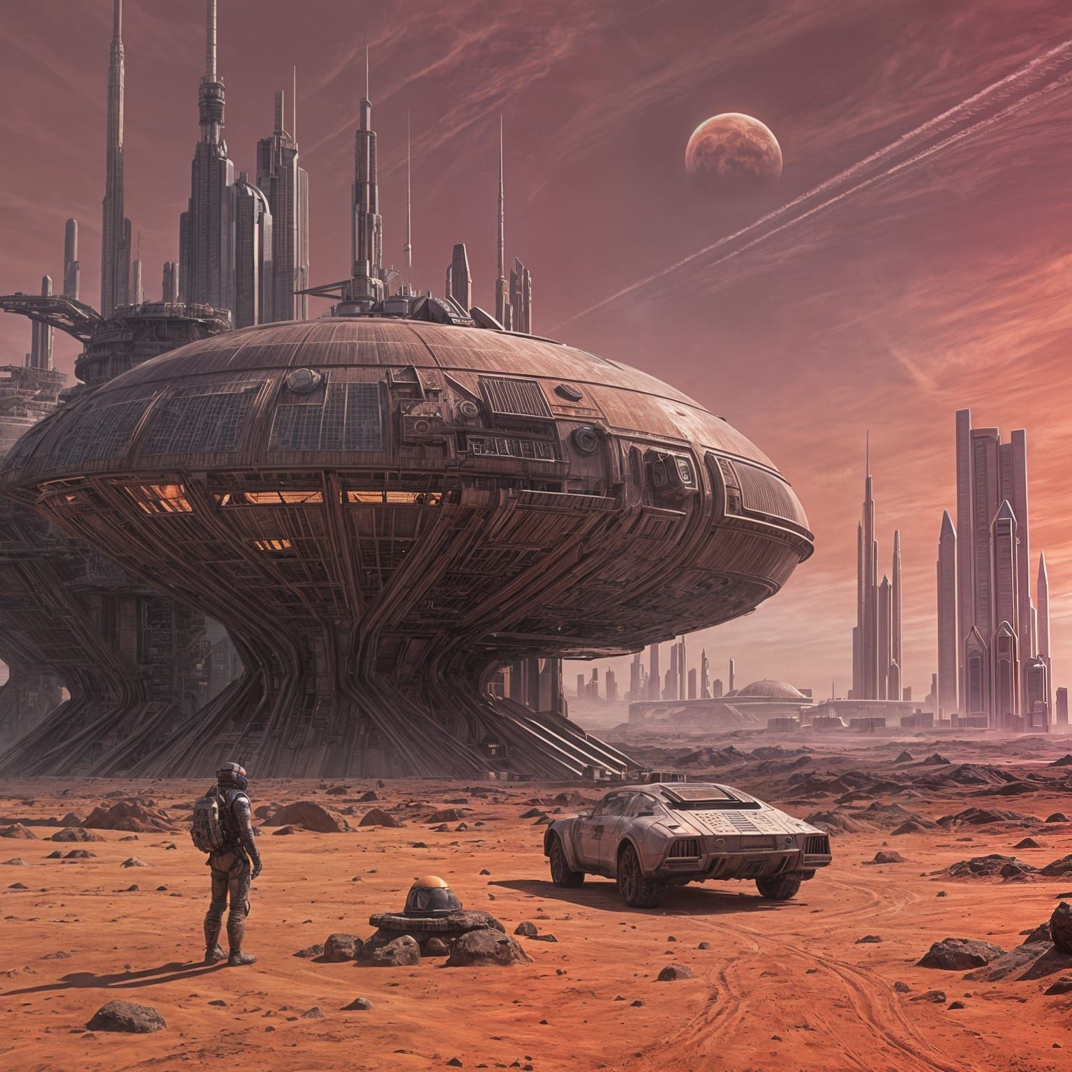 Human Life On A Futuristic Red Planet Mars