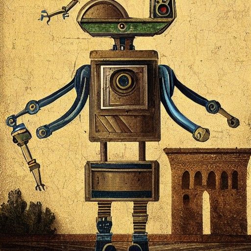 Medieval Robot in Renaissance Fine Art Style
