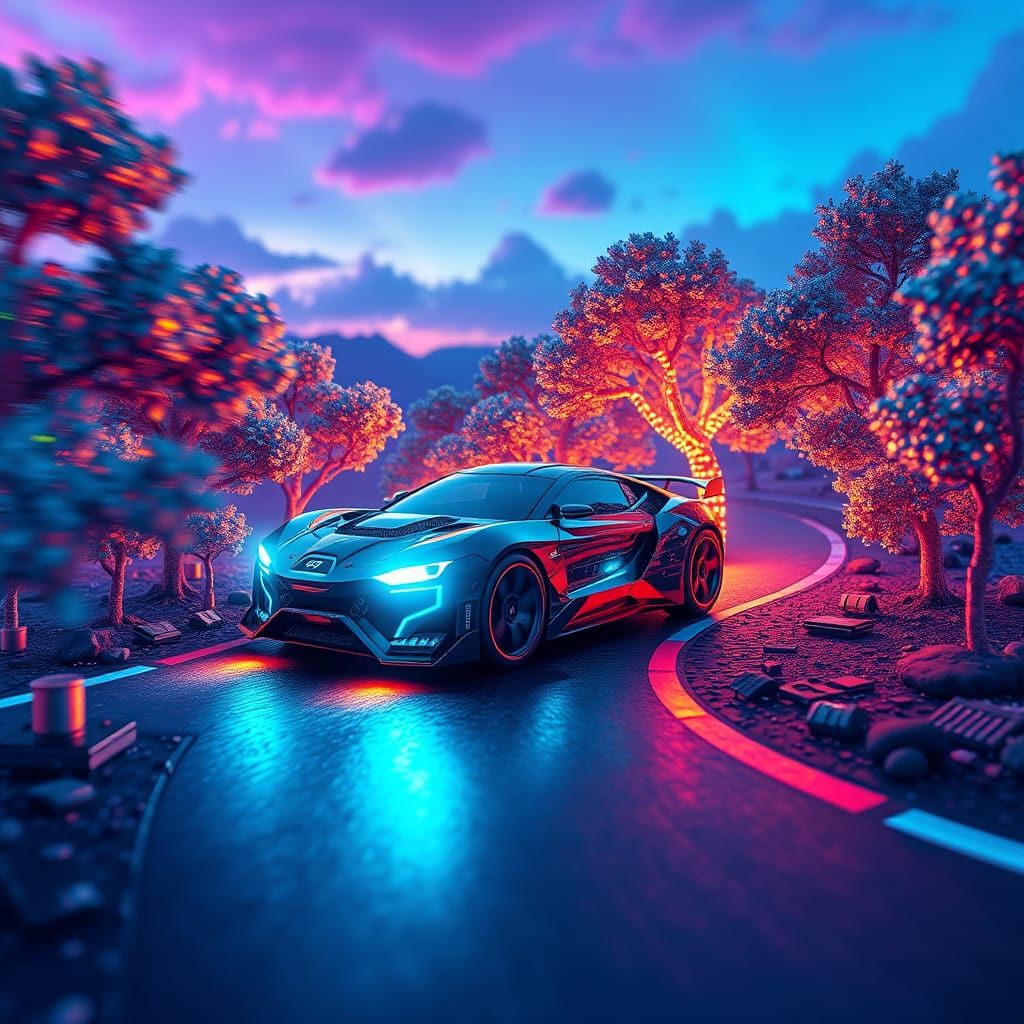 Futuristic Graphics Card Car Concept Art