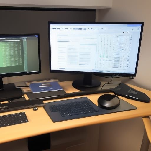 Luxury Workstation with Three Large Monitors