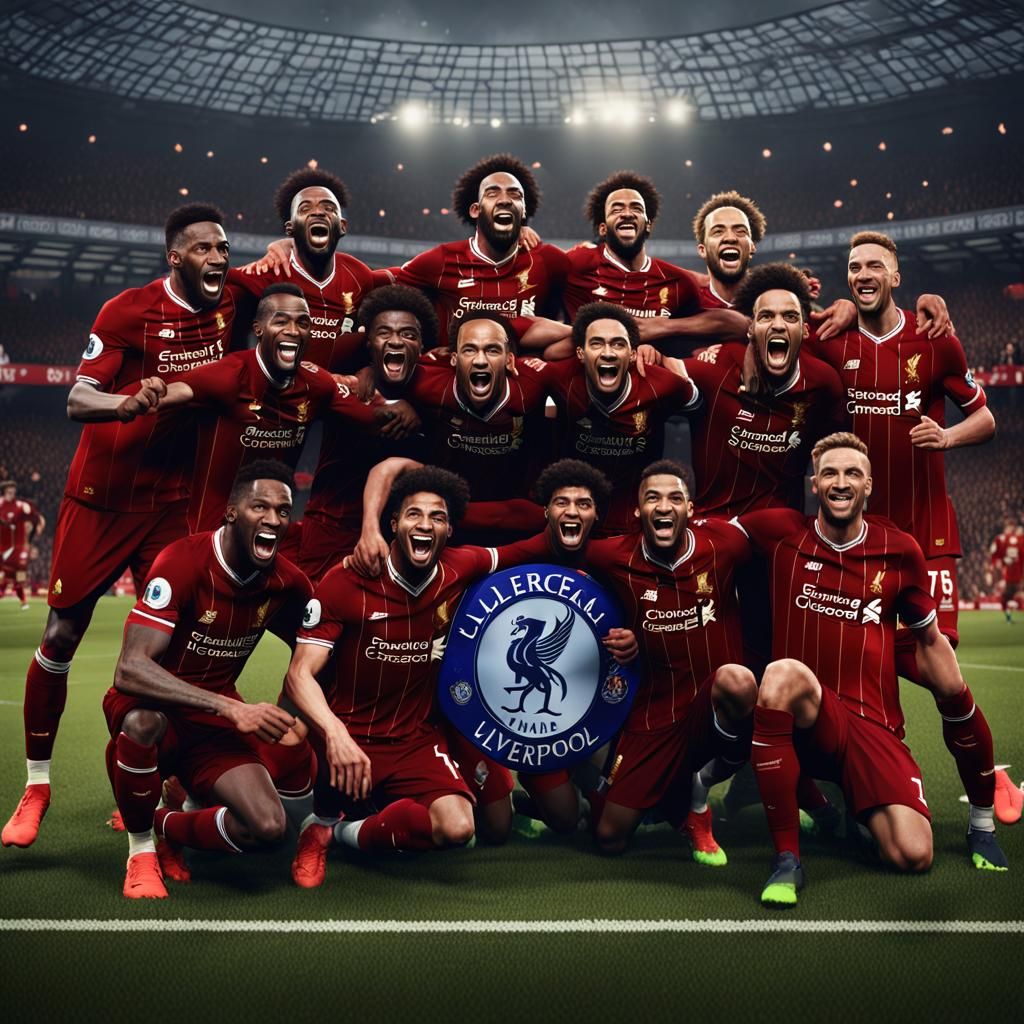 Liverpool Team Celebrates in Fantasy Concept Art