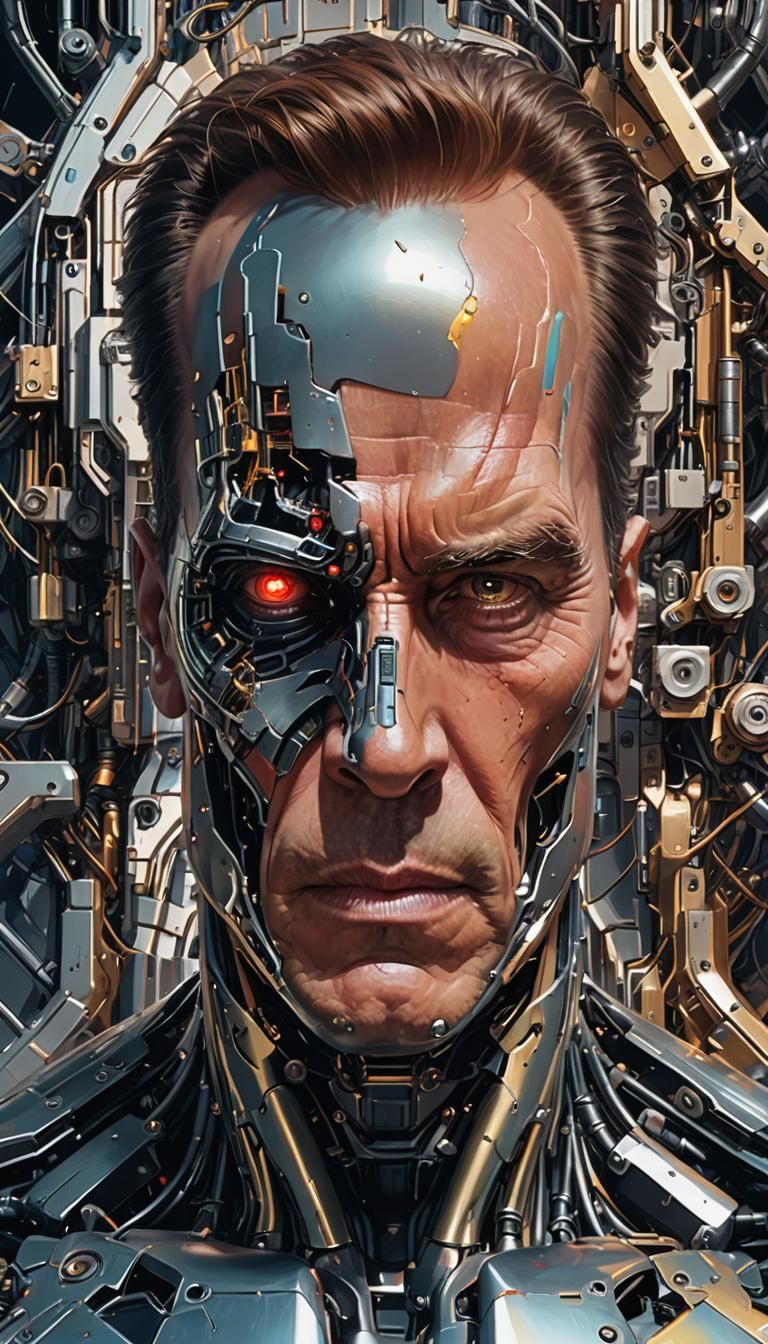 T-800 Portrait in Art Nouveau Style