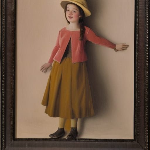 Smiling Girl in the Style of Classic Art