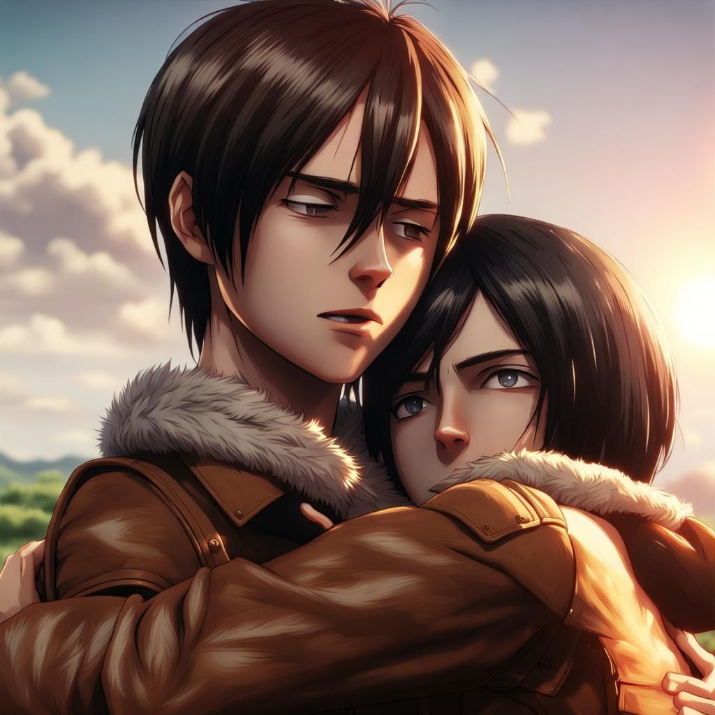 Eren and Mikasa Hug in Ultra Realistic 4K