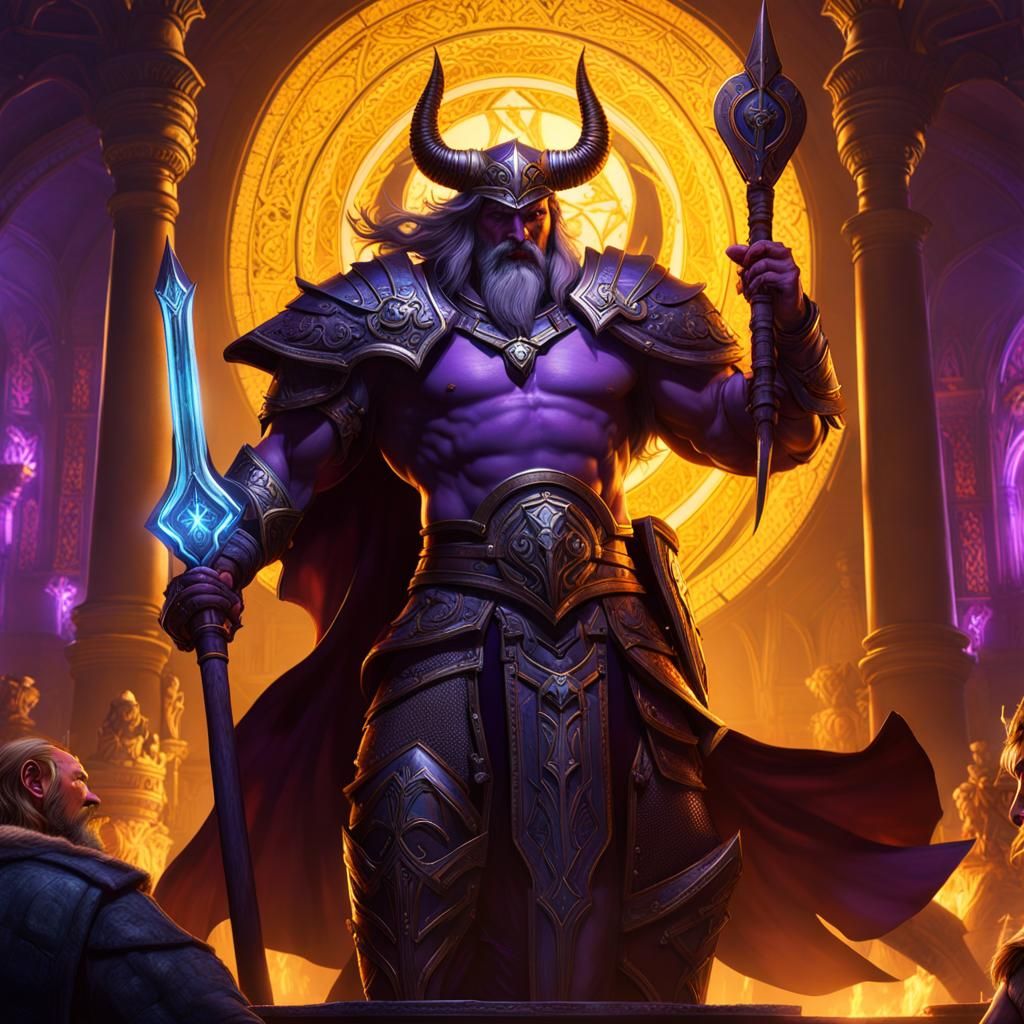 Tyr and Garm Clash During Ragnarok in Dark Fantasy Style