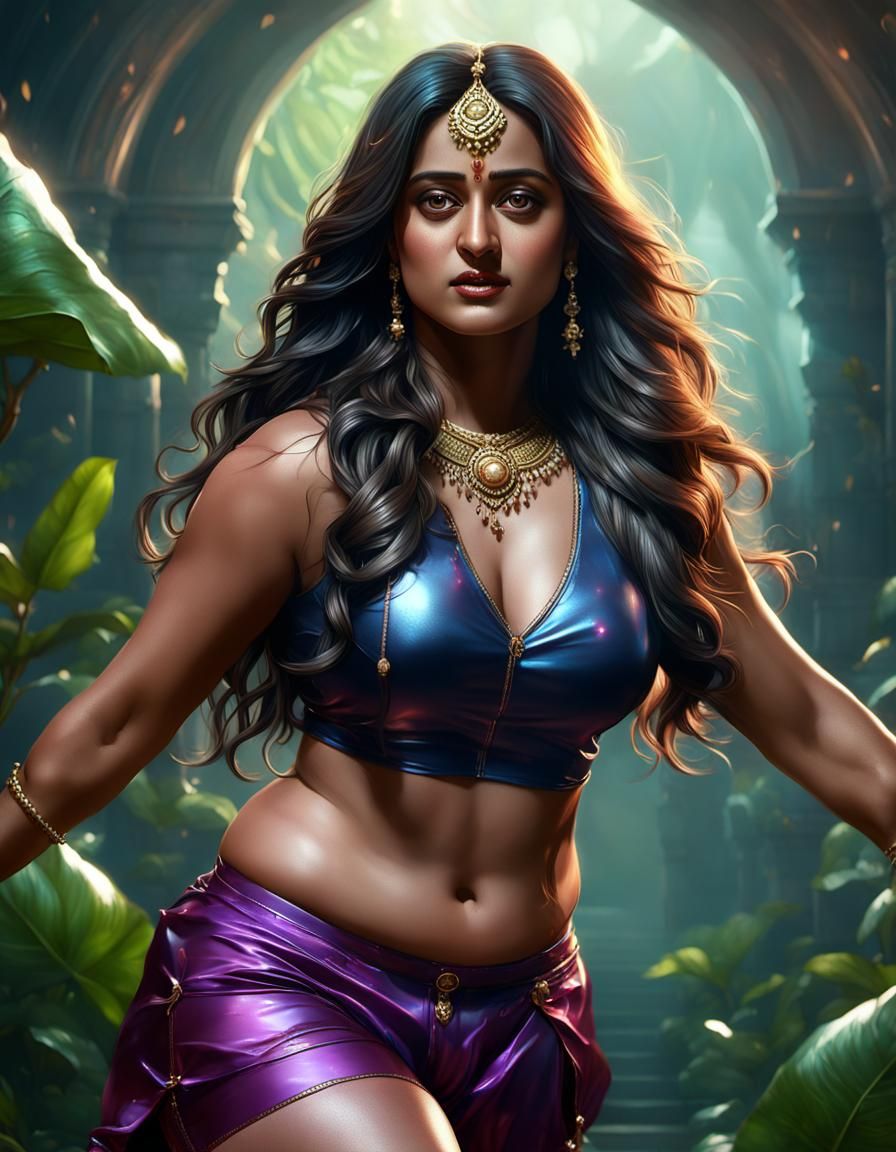 Curvy Indian Fantasy Woman in Dark Fantasy Style