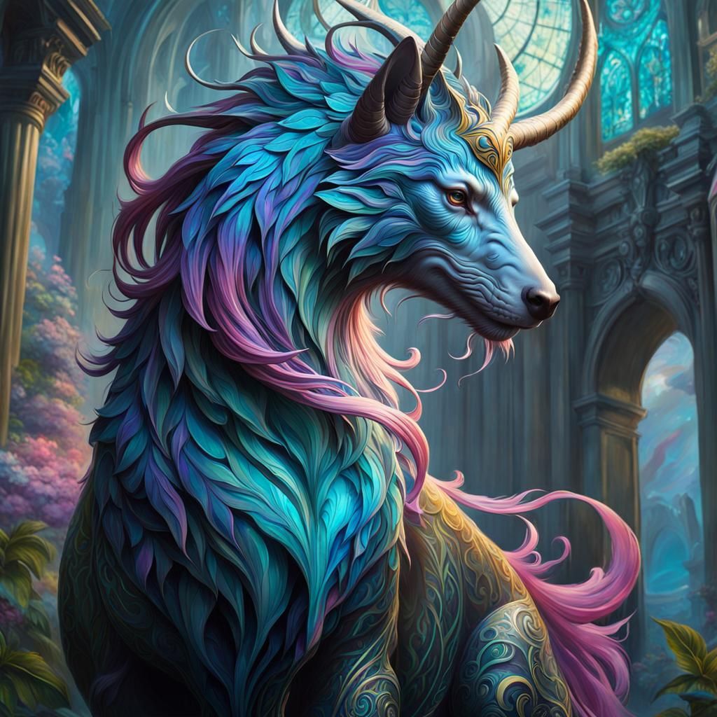 Dream Realm Mythological Creature, Hyperdetailed Concept Art